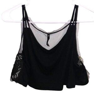 Love Culture Black Lace Tank Top L Rayon & Spandex
